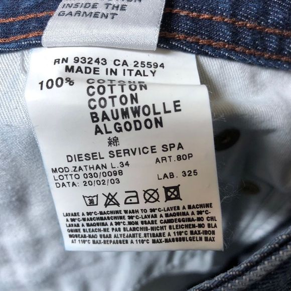 Diesel Jeans Made in Italy, Womens Size 36 Dark Wash Straight Leg Jeans - Picture 10 of 11